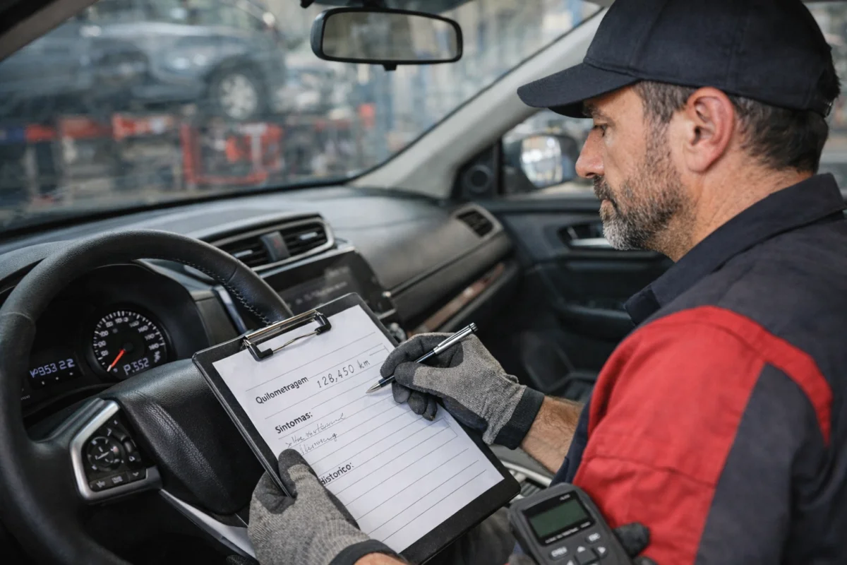 Checagem final e teste do veículo após serviço